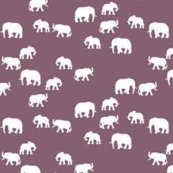 Elephant Silhouette in Mulberry