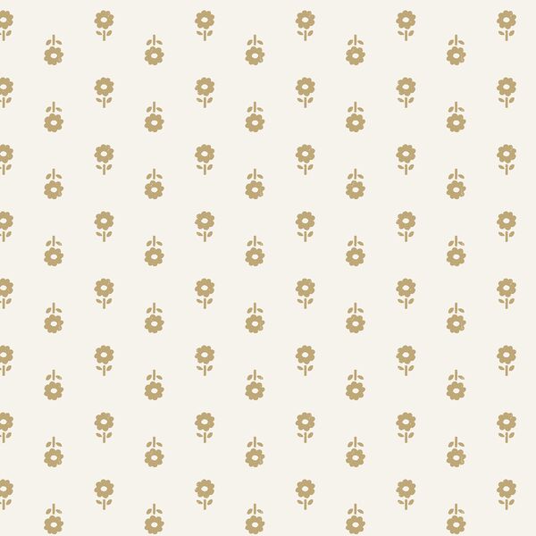 Folk Daisy Blockprint in Golden Olive