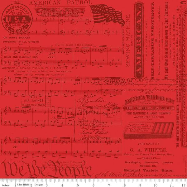 Patriotic Text in Red