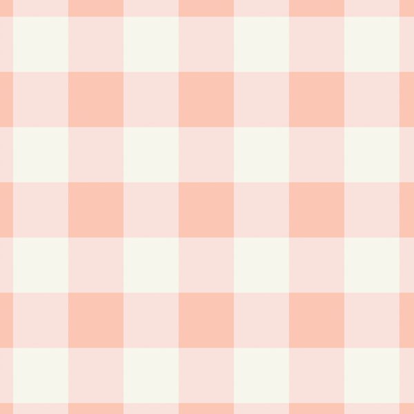 Large Springtime Gingham in Peachy