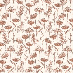 Fall Blooms in Russet on Cream