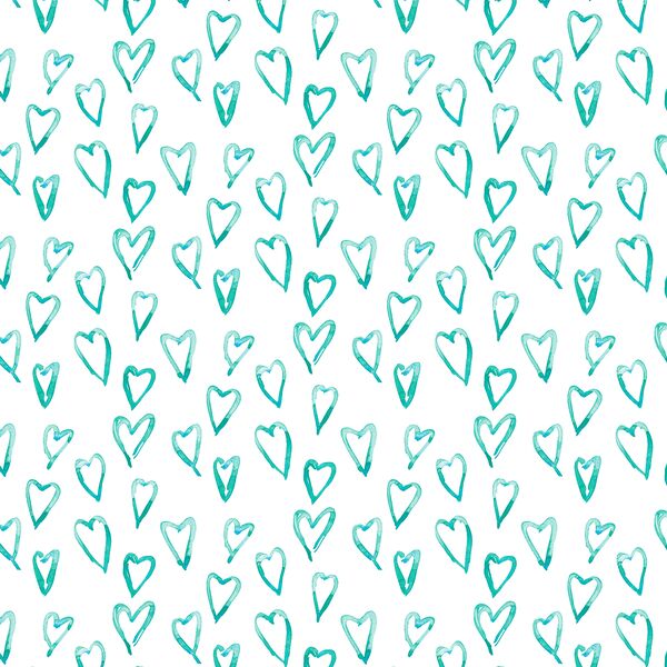 Hearts a Mess in Teal Crush