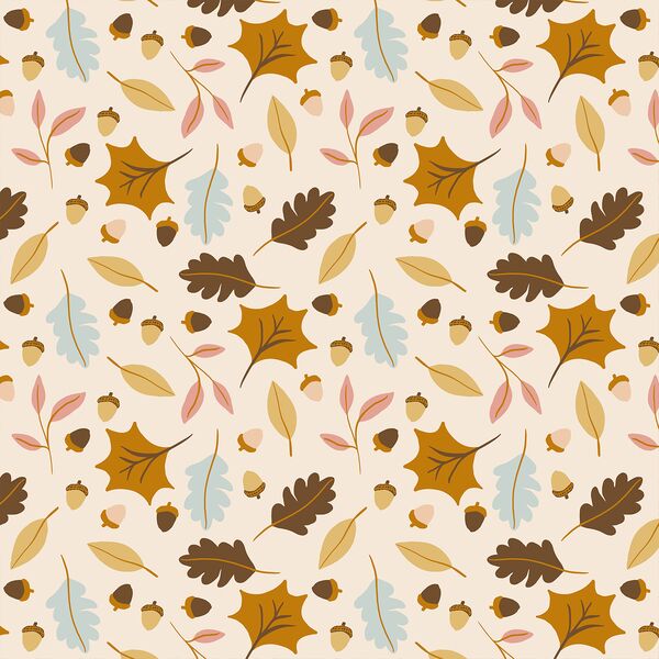 Fall Leaves in Cream