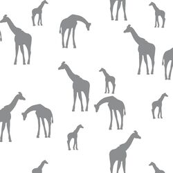 Giraffe Silhouette in Smoke on White