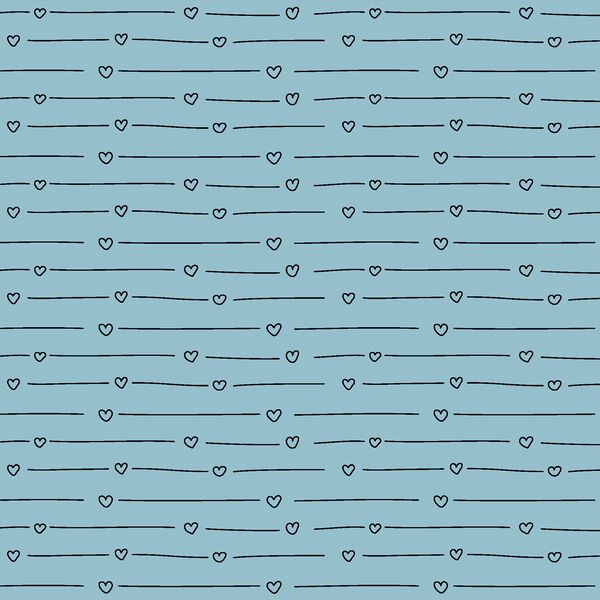 Vintage Heart Stripe in Sweet Bluebird