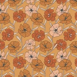 Poppy Floral in Amber Gold