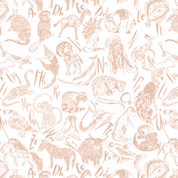 Animals in Dark Pink on White