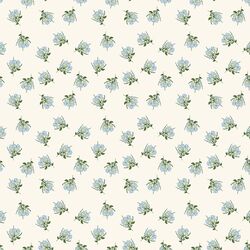Blue Woodland Florals in Ivory