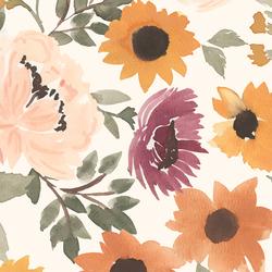 Large Fall Floral in Ivory Autumn