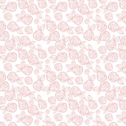 Little Tea Roses in Powder Pink on White