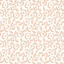 Painted Bloom in Coral Sands on Ivory