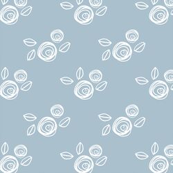 Small Regal Roses in Cashmere Blue