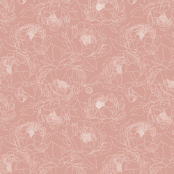 Sketched Garden in Vintage Pink
