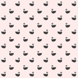 Small Swan Silhouettes in Onyx on Soft Blush