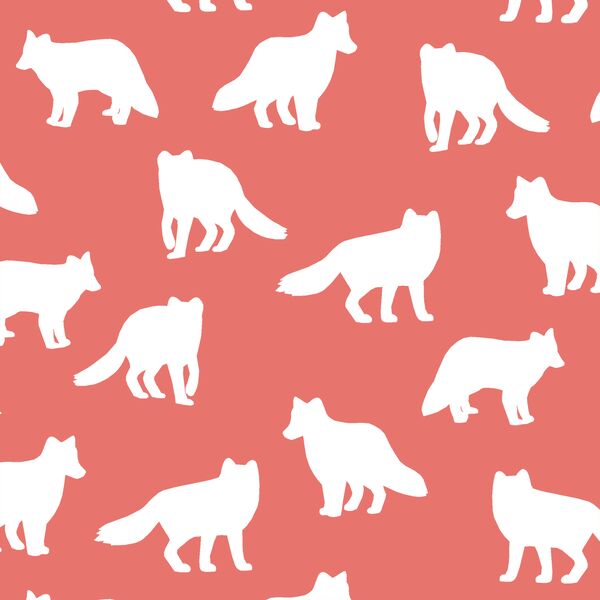 Fox Silhouette in Living Coral