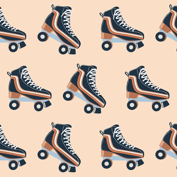 Roller Skates in Peach