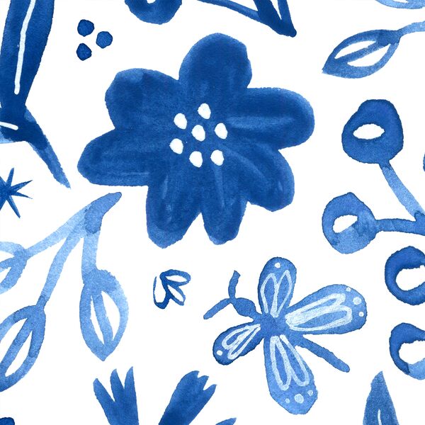 Grand Flutter Floral in Azure