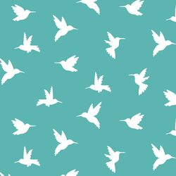 Hummingbird Silhouette in Seafoam