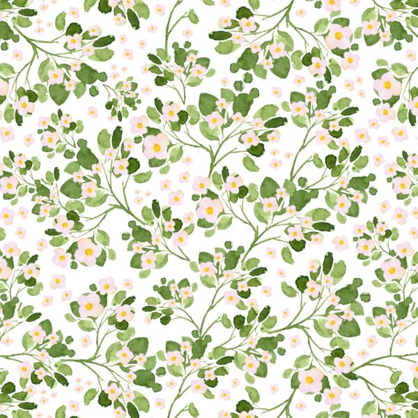 Little Strawberry Flowers in White