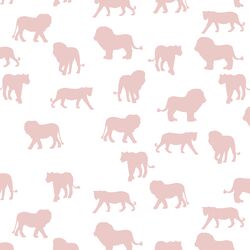 Lion Silhouette in Blush on White