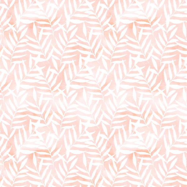 Watercolor Palm Leaves in Painted Blush