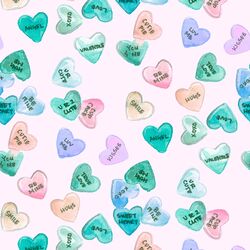 Large Conversation Hearts in Light Sugar Pink