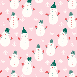 Snowmen in Peppermint Pink