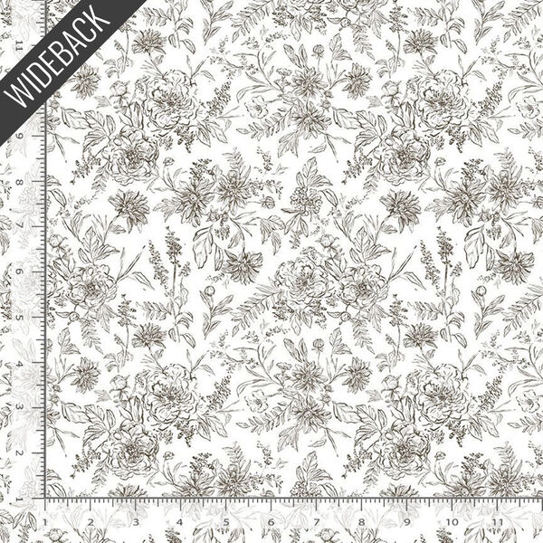 Graceful Blossoms Wideback in White