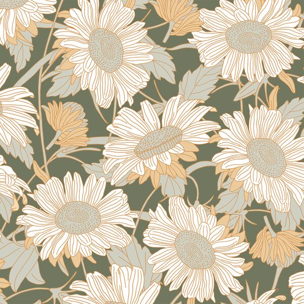 Large Daisies in Lichen