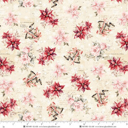 Poinsettias & Bells in Ivory