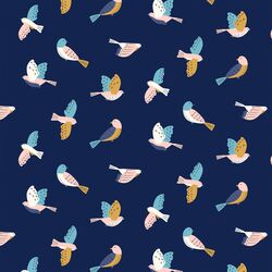 Birds in Twilight Blue