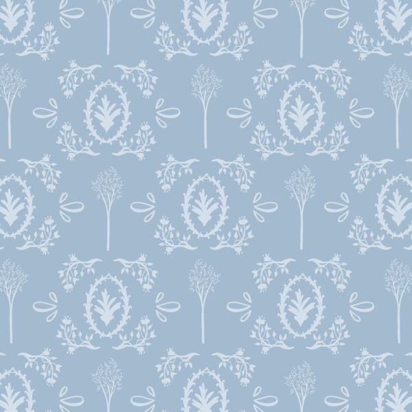 Woodland Toile in Winter Blue