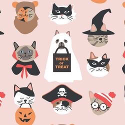 Large Halloween Cats in Cotton Candy