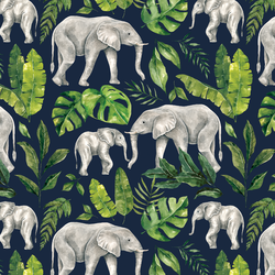 Jungle Elephant in Navy