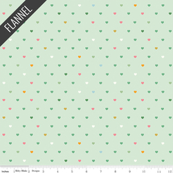 Serendipity 2 Hearts Flannel in Mint