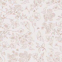 Sketched Garden in Cherry Blossom on Alabaster