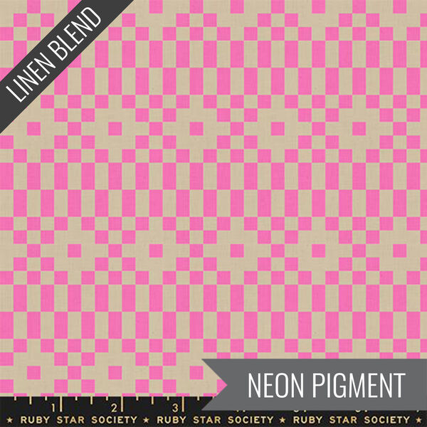 Bitmapped Linen in Neon Pink