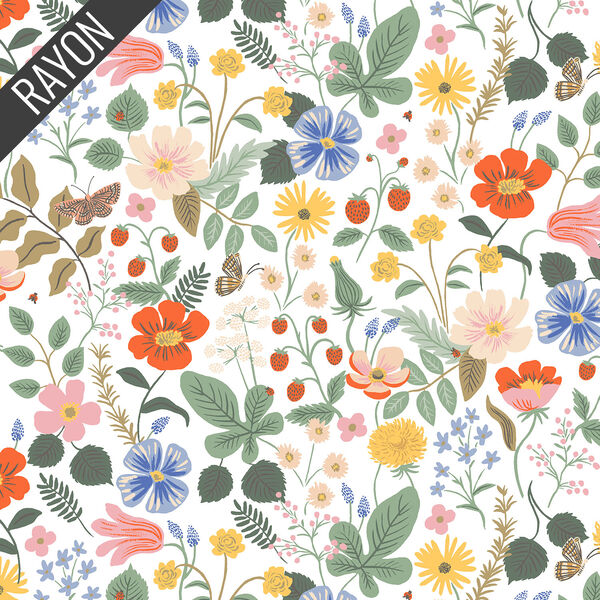 Strawberry Fields Rayon in Ivory