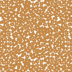 Flowerets in Ochre on White