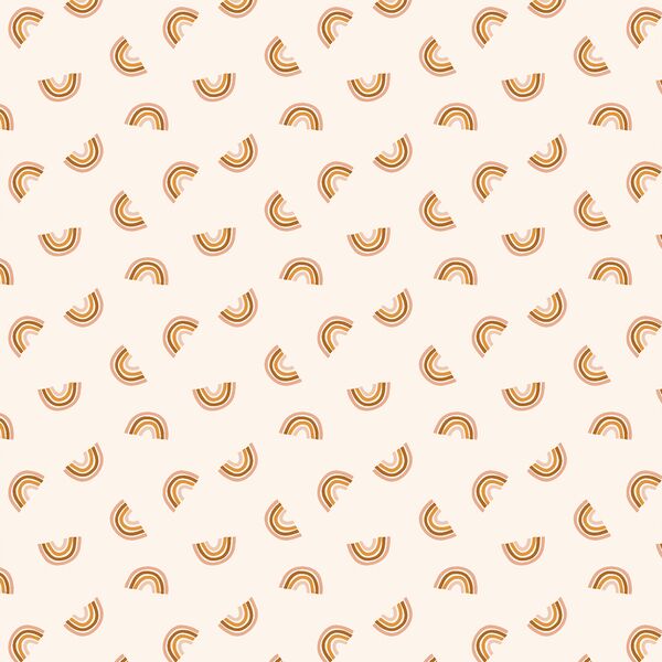 Small Tossed Retro Rainbows in Rose Gold