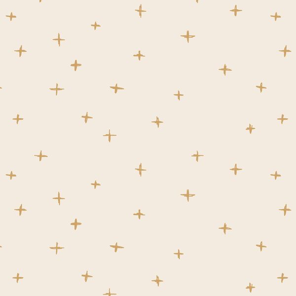Swiss Crosses in Golden Mustard Yellow on Egret