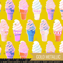 Ice Cream in Golden Metallic