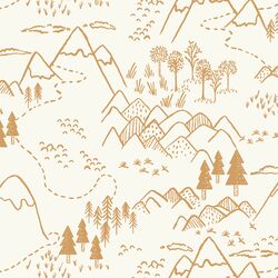Mountain Top in Ochre on Cream