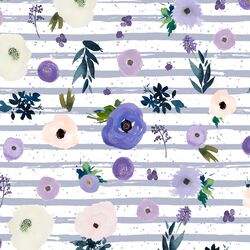 Drifting Blooms in Lilac Spatter Stripe