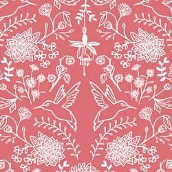 Hummingbird Damask in Dahlia