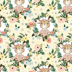 Large Floral Girl Kangaroo in Yellow
