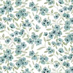 Blooming Vines in Serene Blue