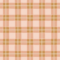 Tartan Plaid in Peachy and Honey Gold