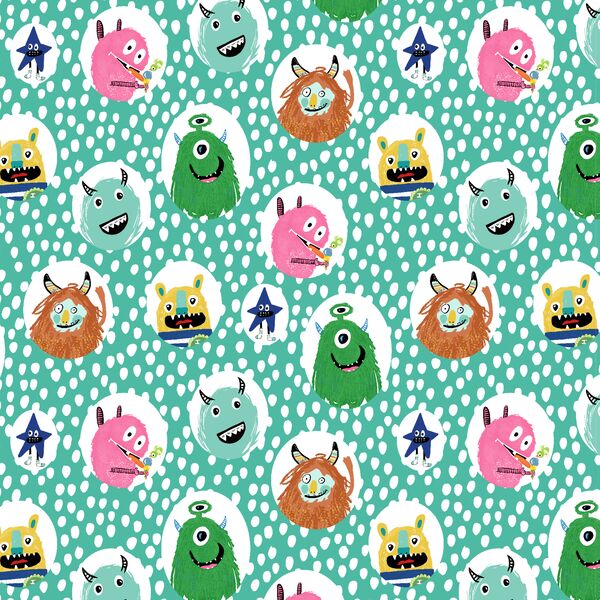 Little Monsters Dot in Aqua