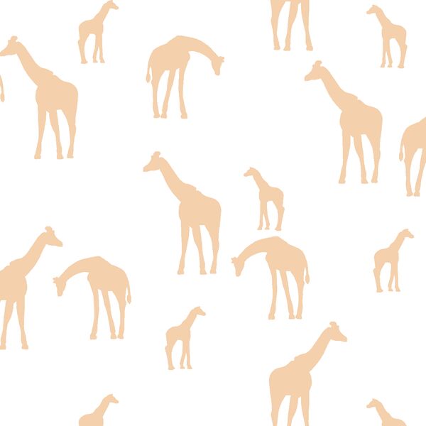 Giraffe Silhouette in Nectar on White